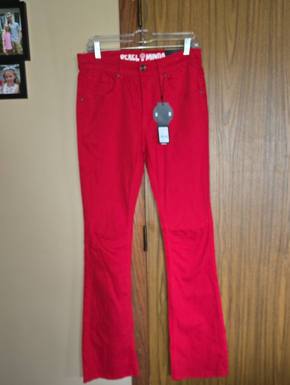 Rebel Minds Women’s Red Flare Jeans - Wide Leg